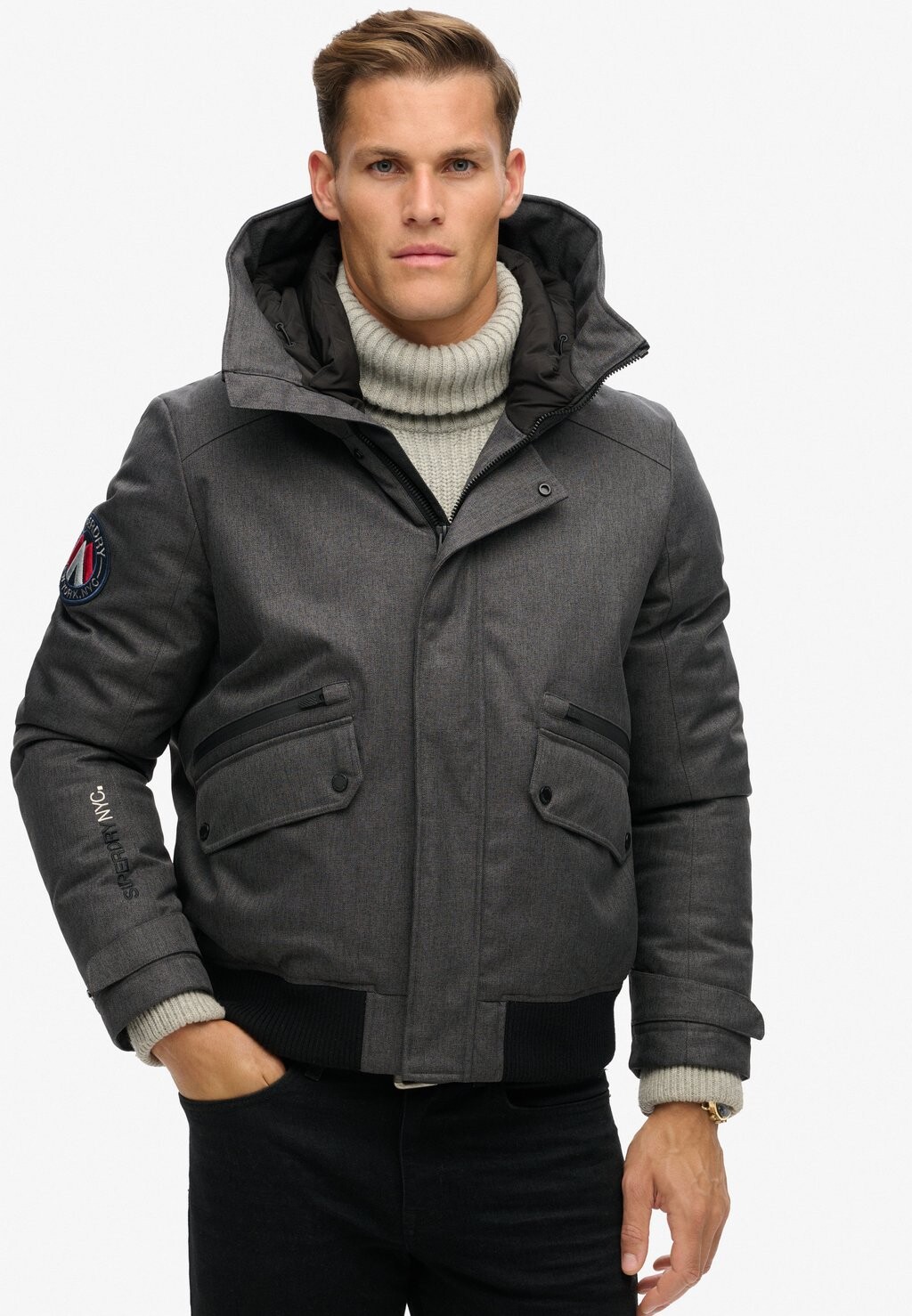 Легкая куртка CITY PADDED Superdry, темно-серый — фото 4