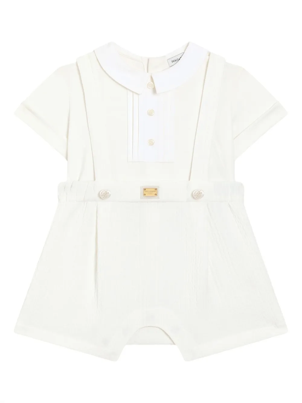 

Комплект из топа и шортов с подтяжками Dolce & Gabbana Kids, белый