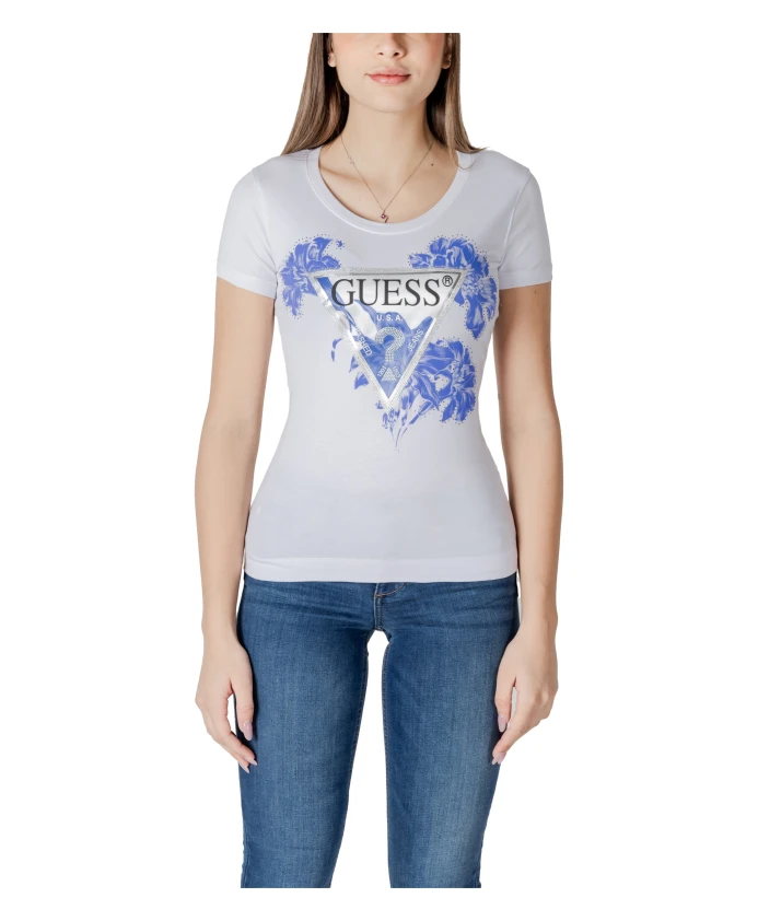 

Стильная футболка с принтом для женщин Guess, белый