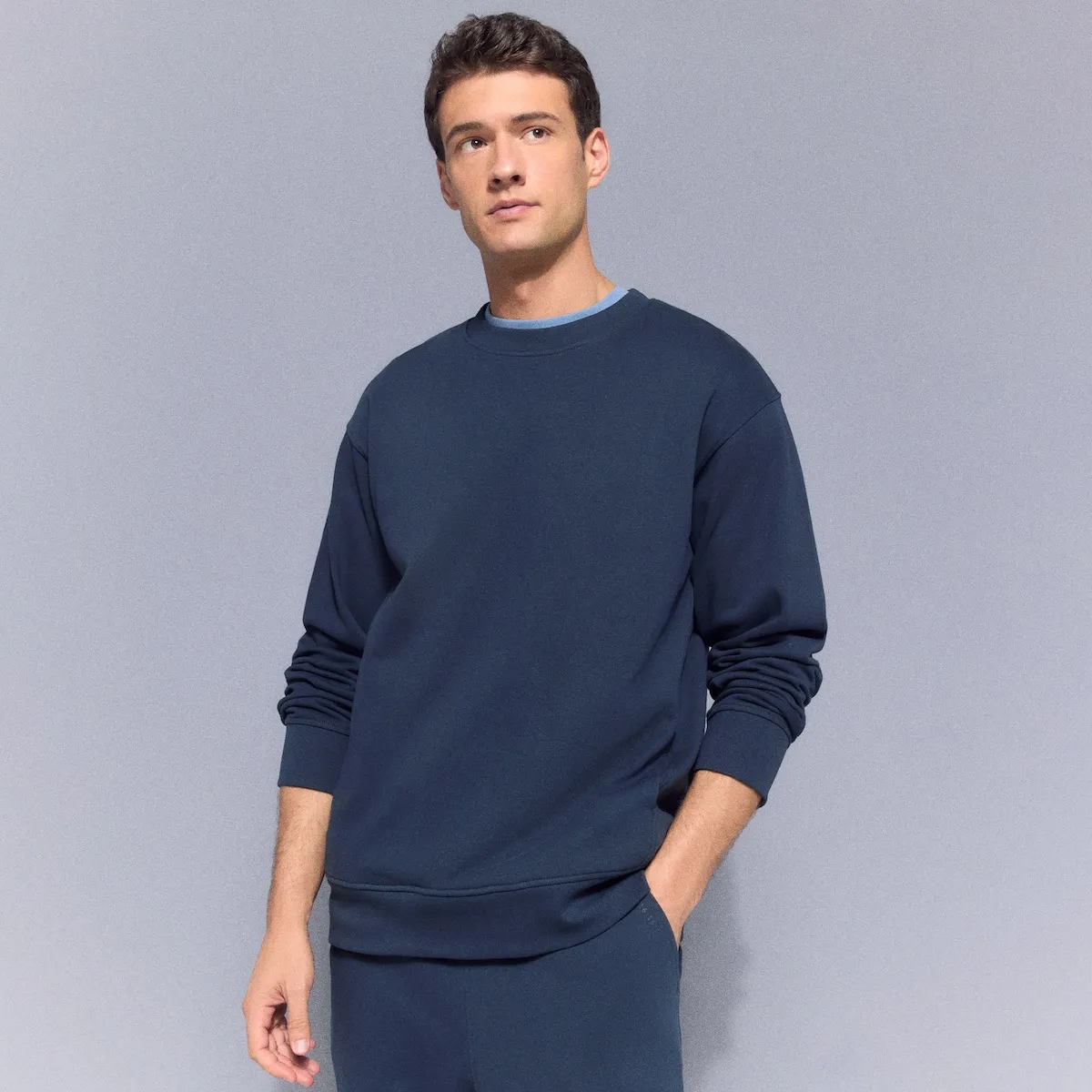 

Мужская спортивная толстовка с круглым вырезом Boomerang, темно-синий