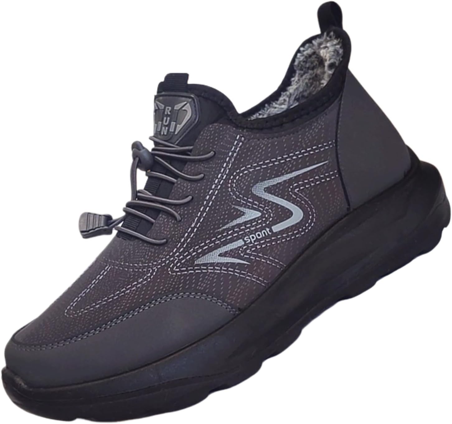 

Зимние мужские теплые кроссовки HOUDBDOL, шнуровка и утепленные ботинки, противоскользящие, повседневные и изолированные туфли, подходят для зимних уличных занятий, работы и фермы, серый