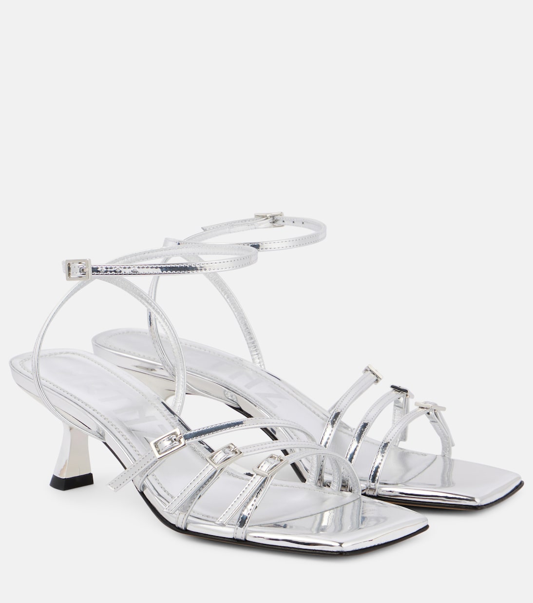 Сандалии Teresa 60 из металлизированной кожи Souliers Martinez, серебряный