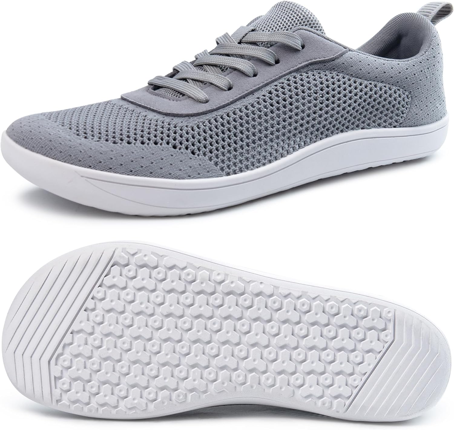 

Мужские кроссовки Flexwin с широкой пяткой, минималистичные босоножки, повседневные дышащие мягкие кроссовки с нулевым перепадом, серый