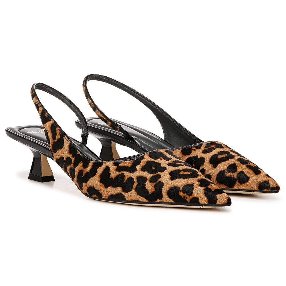 Туфли-Лодочки Devin с открытой пяткой Sarto By Franco Sarto, цвет camel brown leopard print
