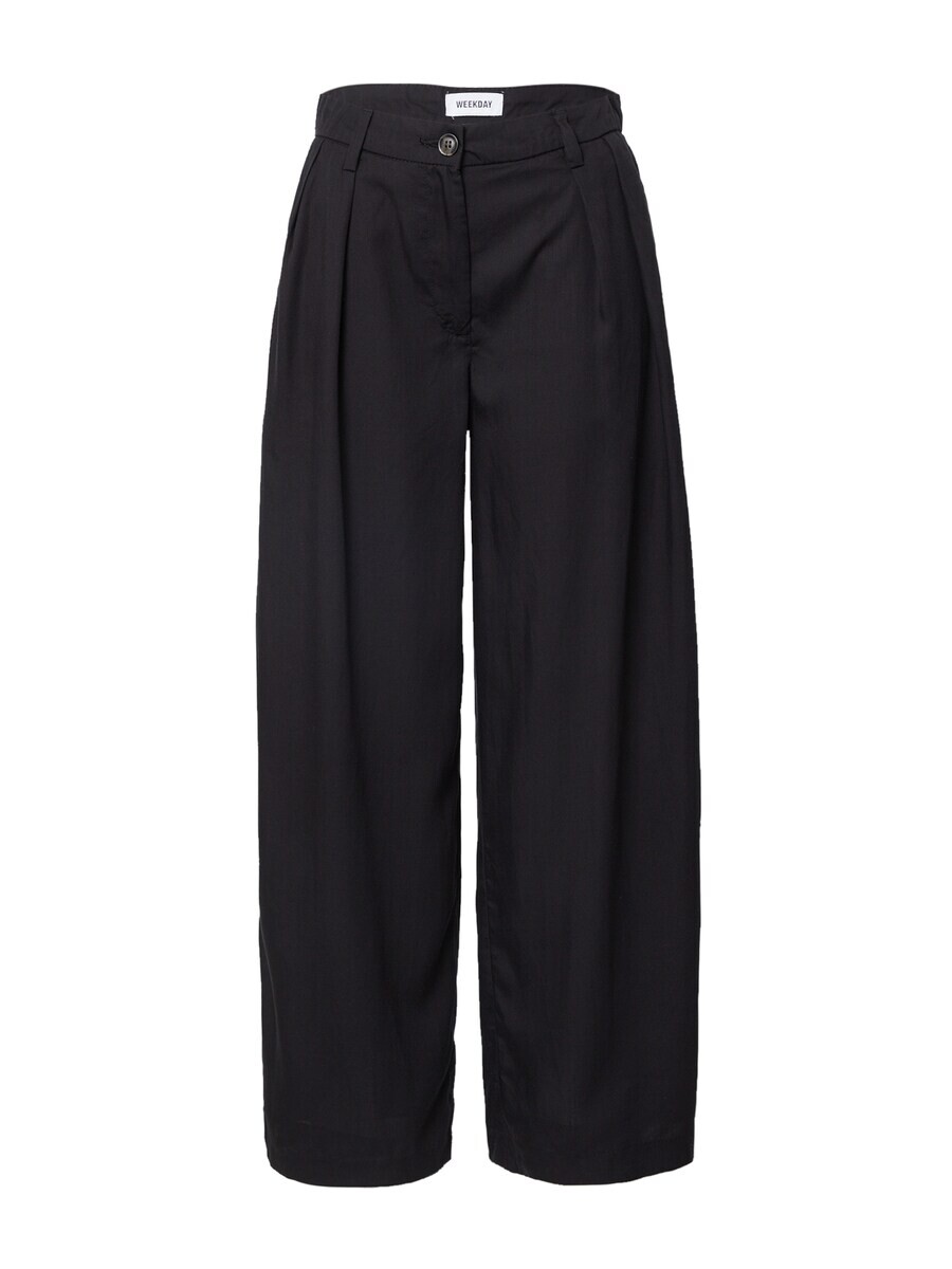 

Брюки со складками спереди WEEKDAY Loose fit Pleat-Front Pants Hazel, черный