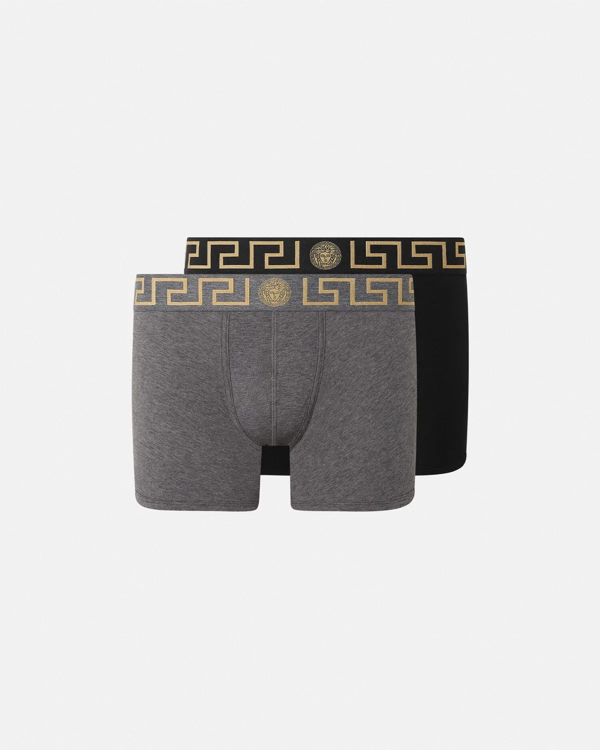 Комплект из двух длинных трусов с бордюром Greca VERSACE, черный
