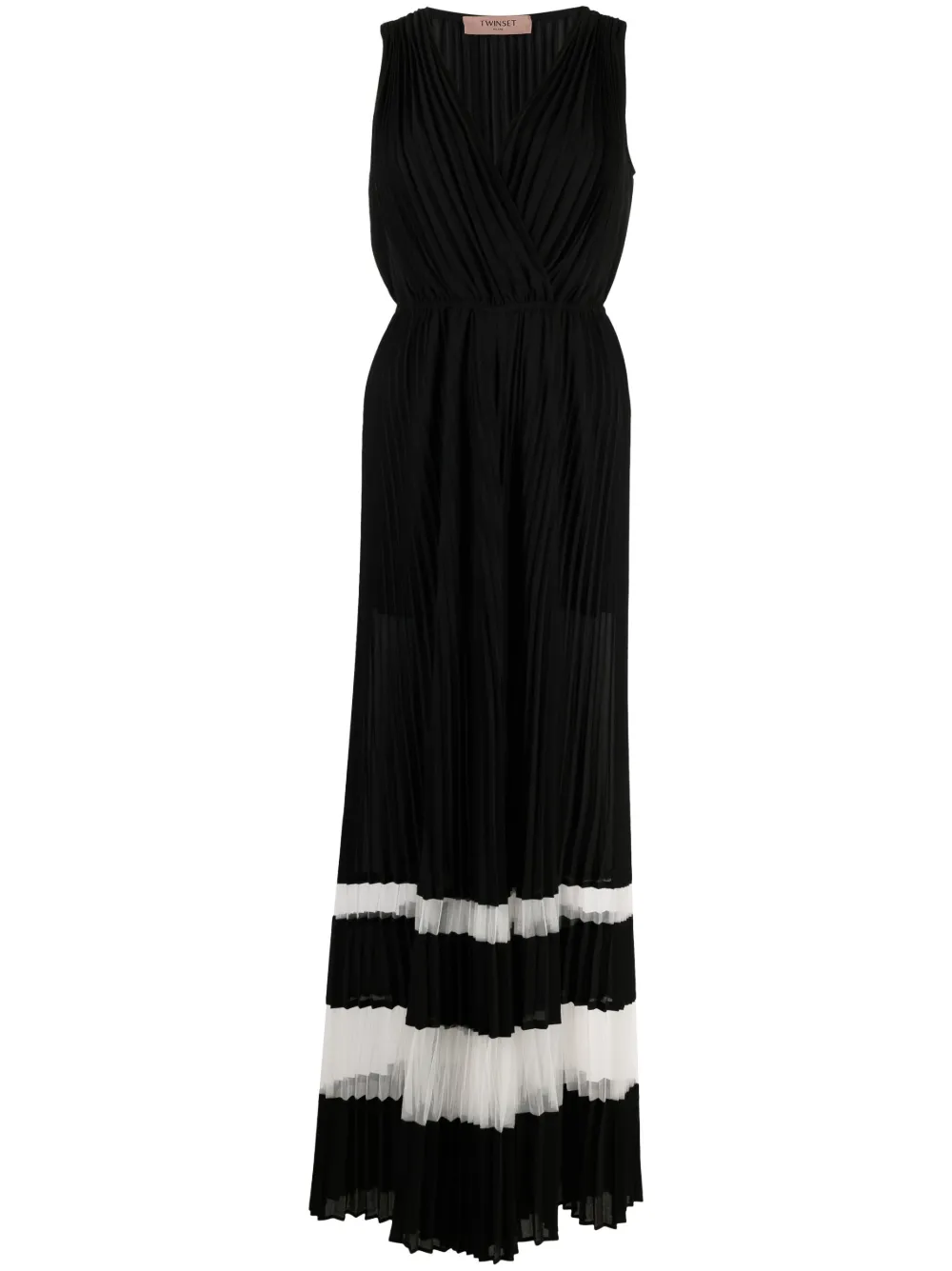 

Плиссированное платье без рукавов TWINSET, черный