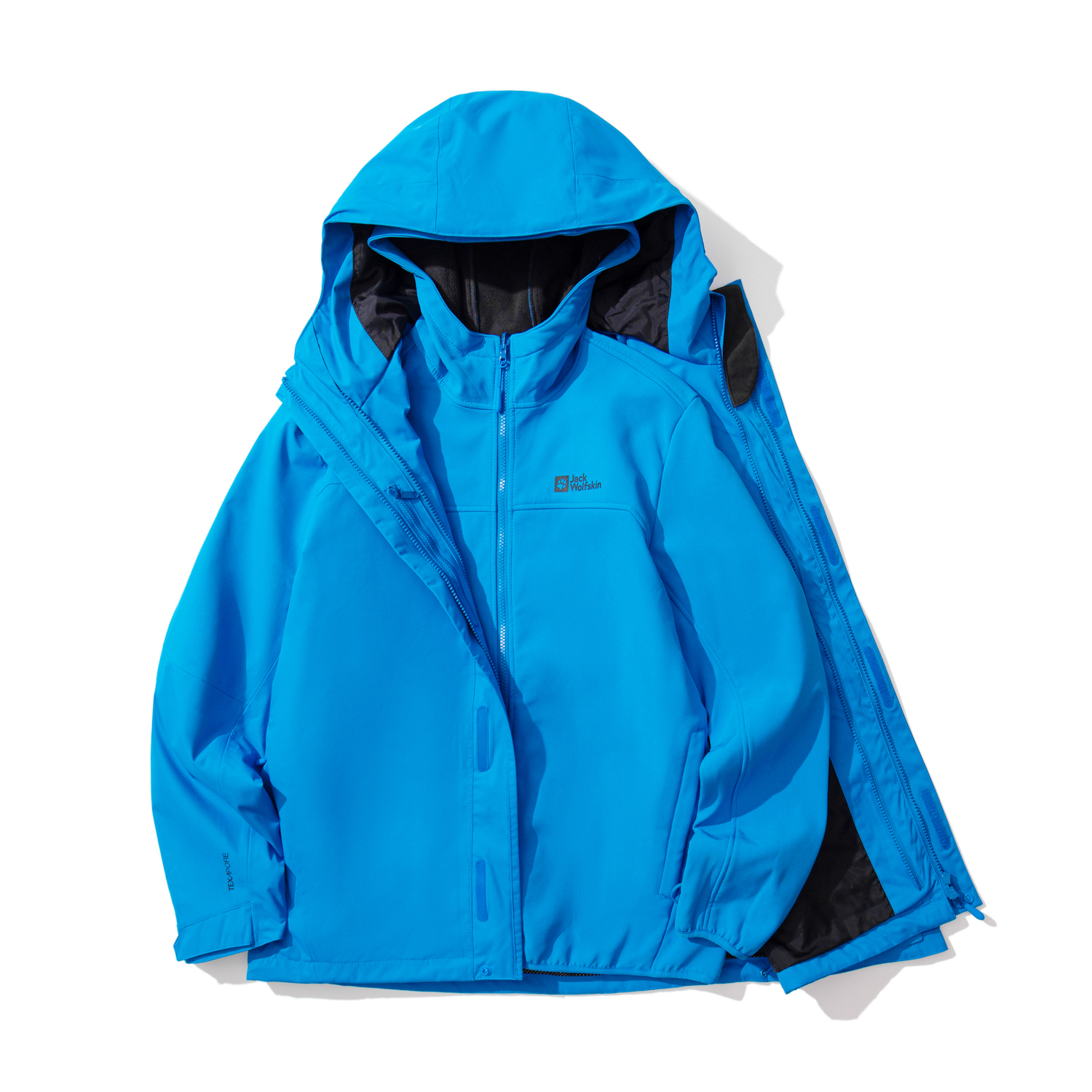 

JACK WOLFSKIN Мужская ветровка для походов на открытом воздухе водонепроницаемая водоотталкивающая, Polar Blue/8026