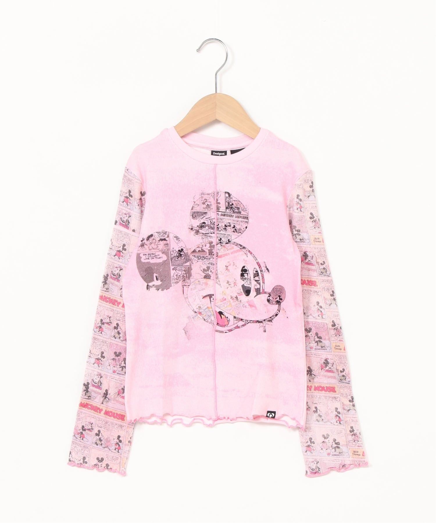 Футболка с длинными рукавами и принтом Микки Мауса (100-150 см) Desigual, Pink/Red/3049 — фото 3