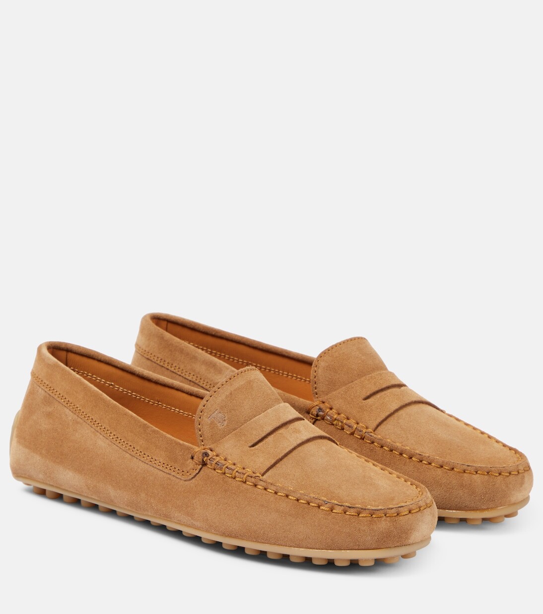 Замшевые лоферы city gommino Tod'S, коричневый