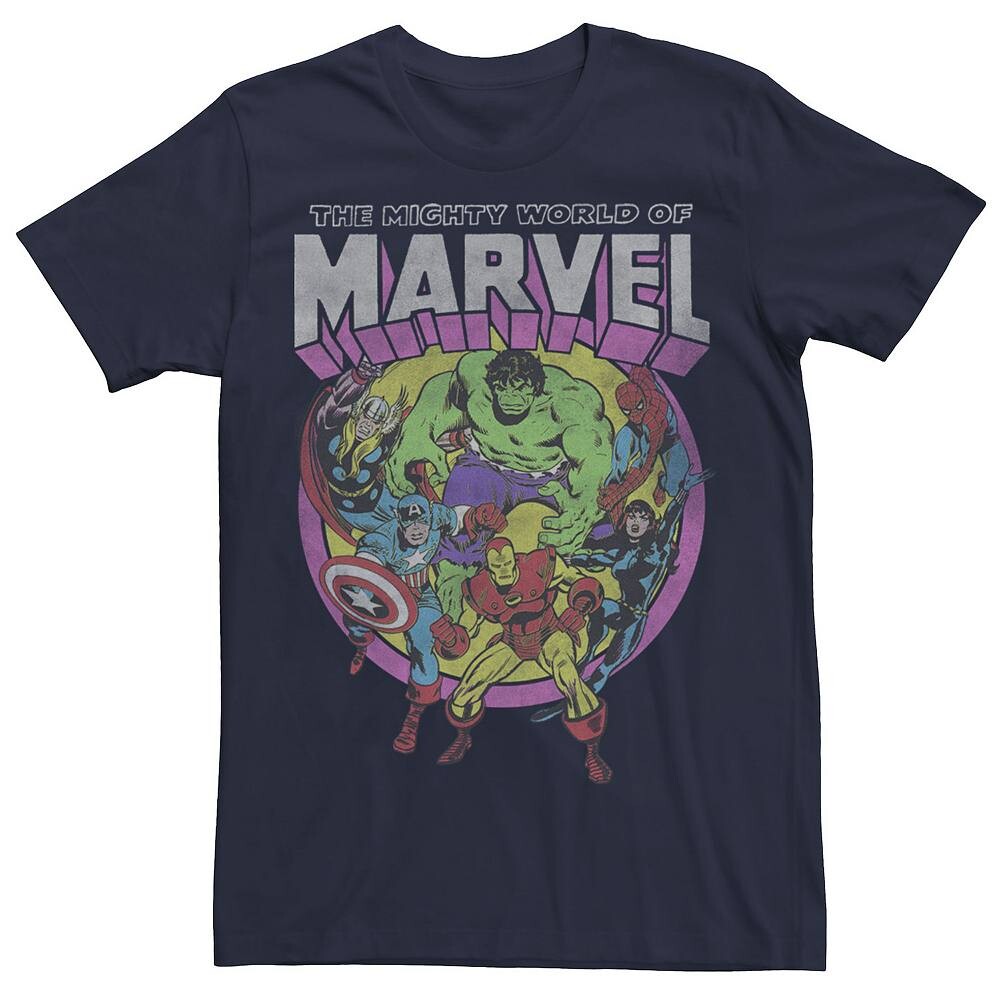 

Мужская футболка Marvel Avengers The Mighty World Of Marvel Group Shot, темно-синий