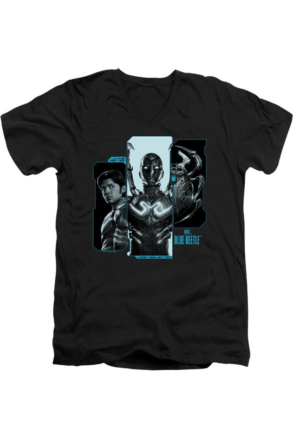

Футболка/футболка из хлопка премиум-класса Blue Beetle (2023) Host Reyes с коротким рукавом и V-образным вырезом для взрослых Gildan, черный