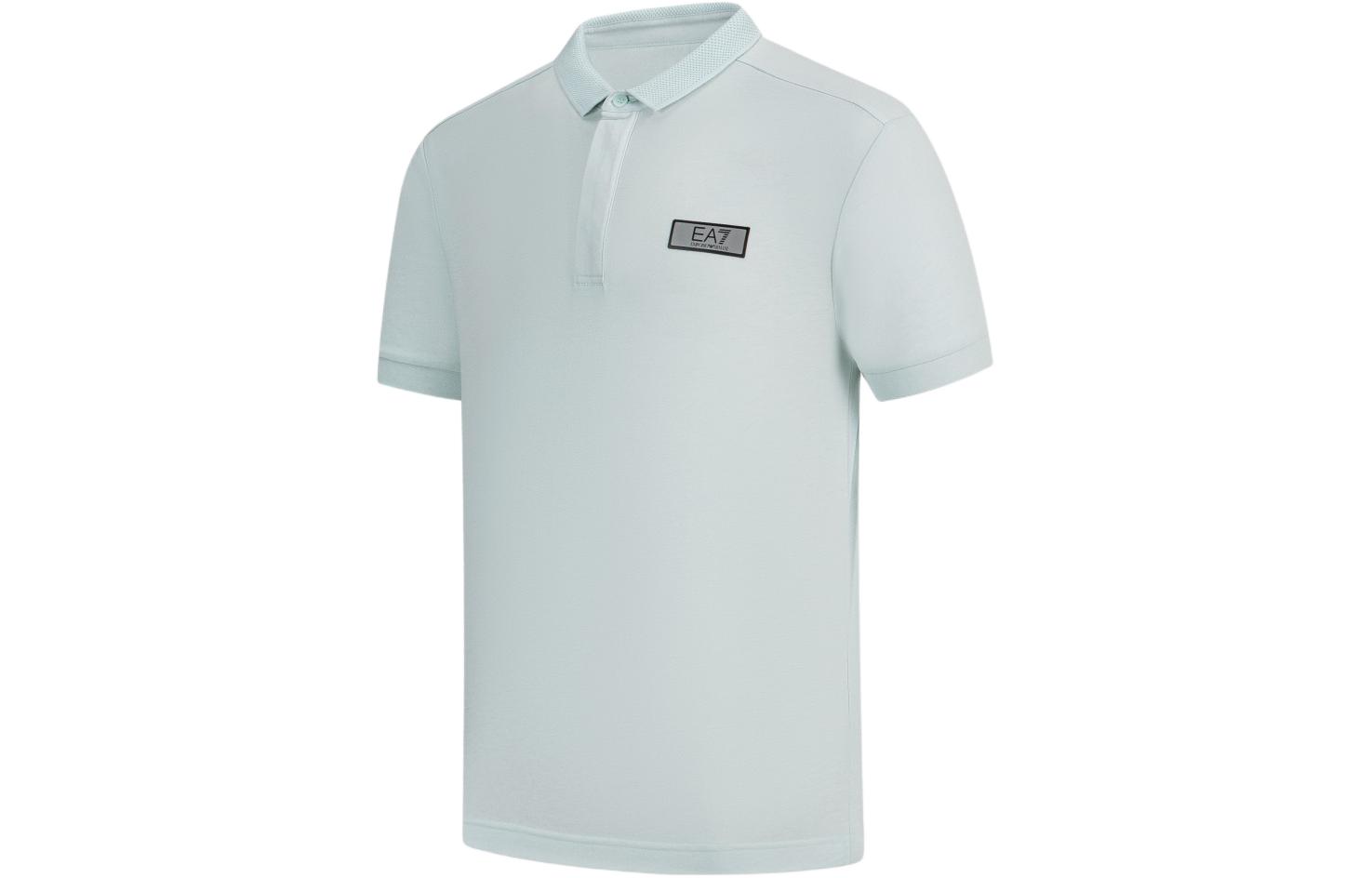 Футболка поло EA7 SS24 мужская светло-зеленая EMPORIO ARMANI — фото 4