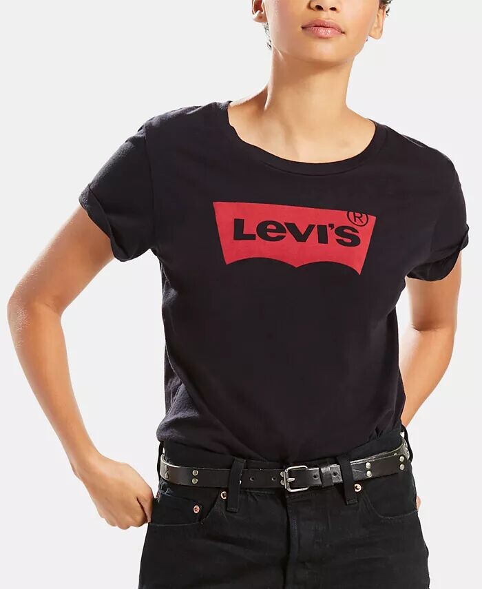 

Женская футболка с идеальным графическим логотипом из хлопка Levi's, черный