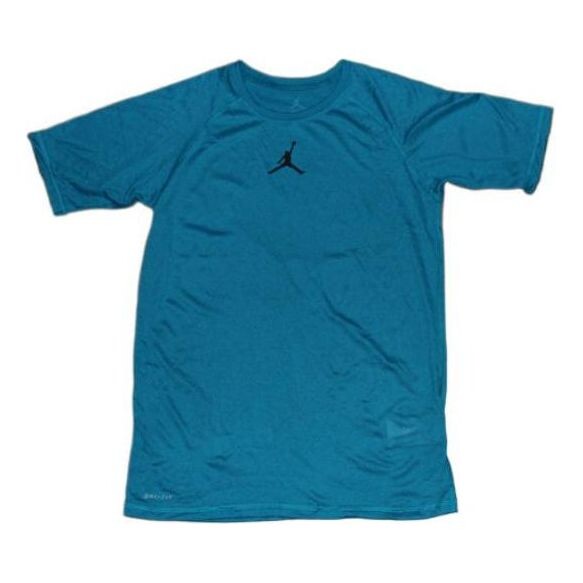 

Футболка men's training quick dry solid color logo casual short sleeve green t-shirt Air Jordan, мультиколор