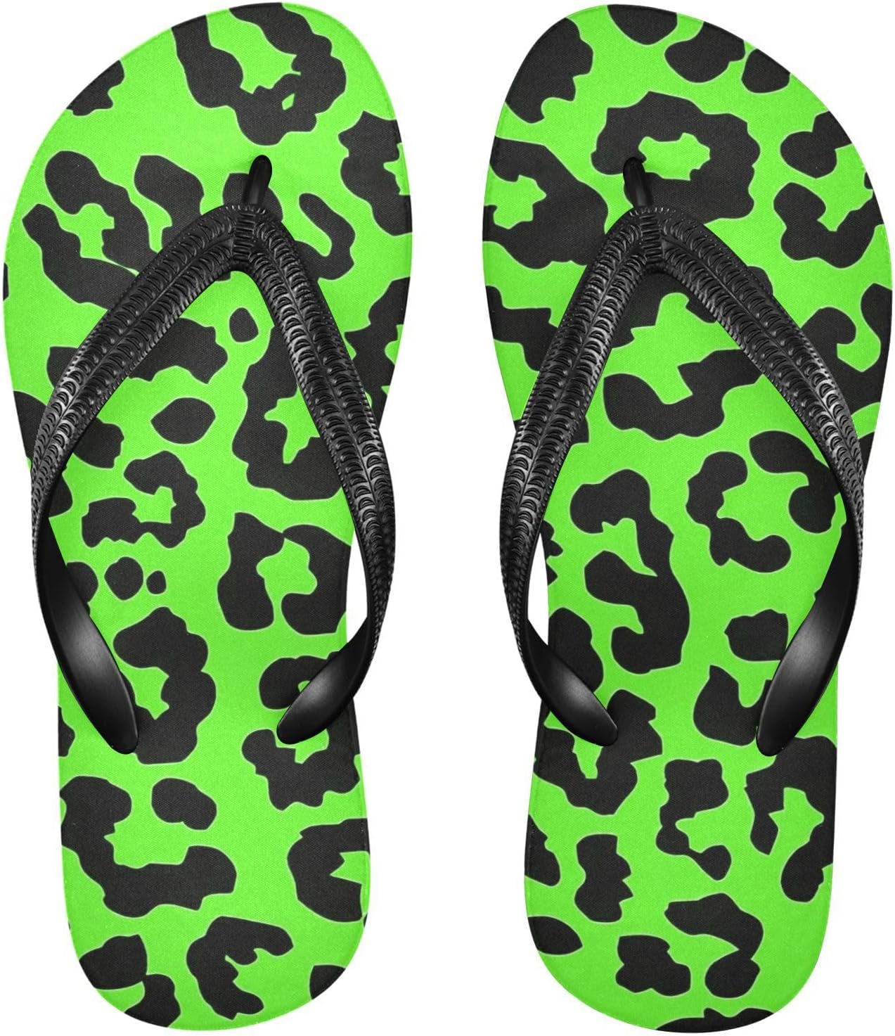 

Женские и мужские сандалии SPRIPORT Leopard Slim с тонкой подошвой, удобные повседневные вьетнамки с амортизирующей стелькой и нескользящей резиновой подошвой, для прогулок, пляжа и лета, зеленый