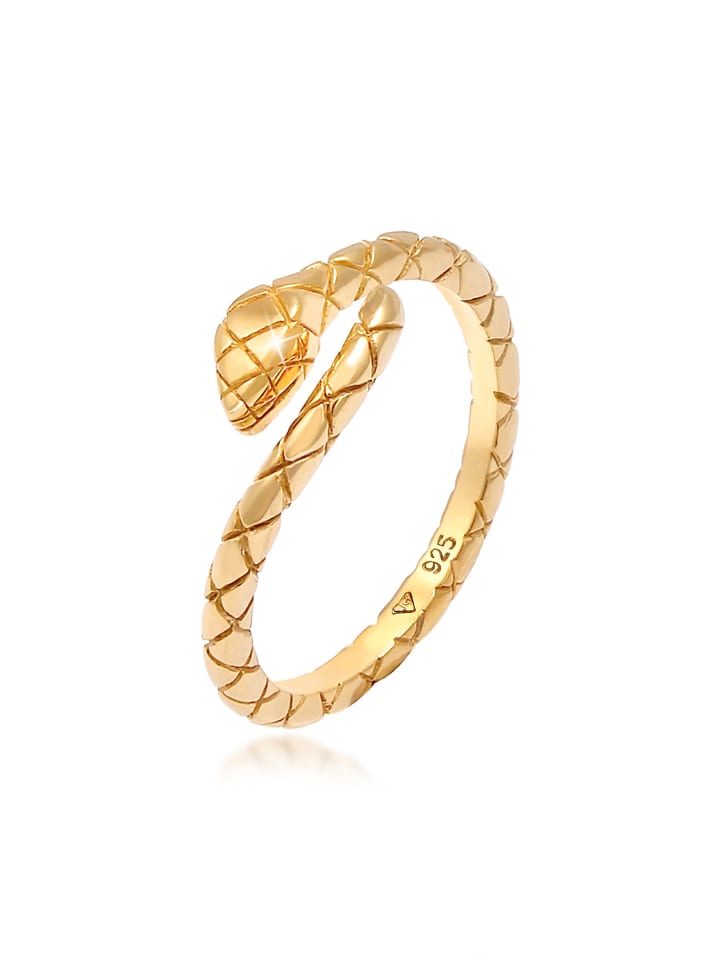 

Elli Кольцо из серебра 925 пробы в виде змеи с золотым покрытием