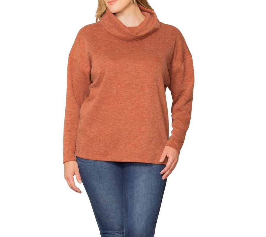 

Свитер с высоким воротником Astrid больших размеров Kiyonna, Cinnamon