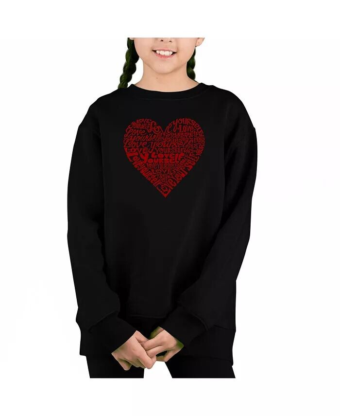 

Love Yourself — толстовка с круглым вырезом Big Girl's Word Art La Pop Art, черный