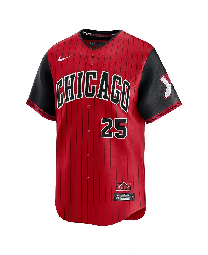 Мужская майка игрока Andrew Vaughn Red/Black Chicago White Sox 2025 City Connect Limited Nike — фото 2