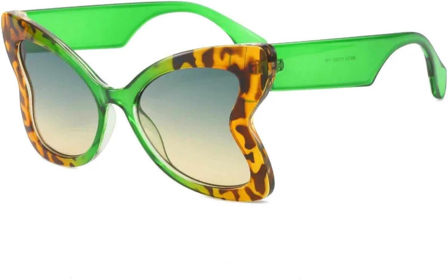 

Модные женские солнцезащитные очки большого размера в форме сердца, стильные, с леопардовым принтом, для активного отдыха, защита от УФ-излучения UV400 VVTWSSW, Greenleopard