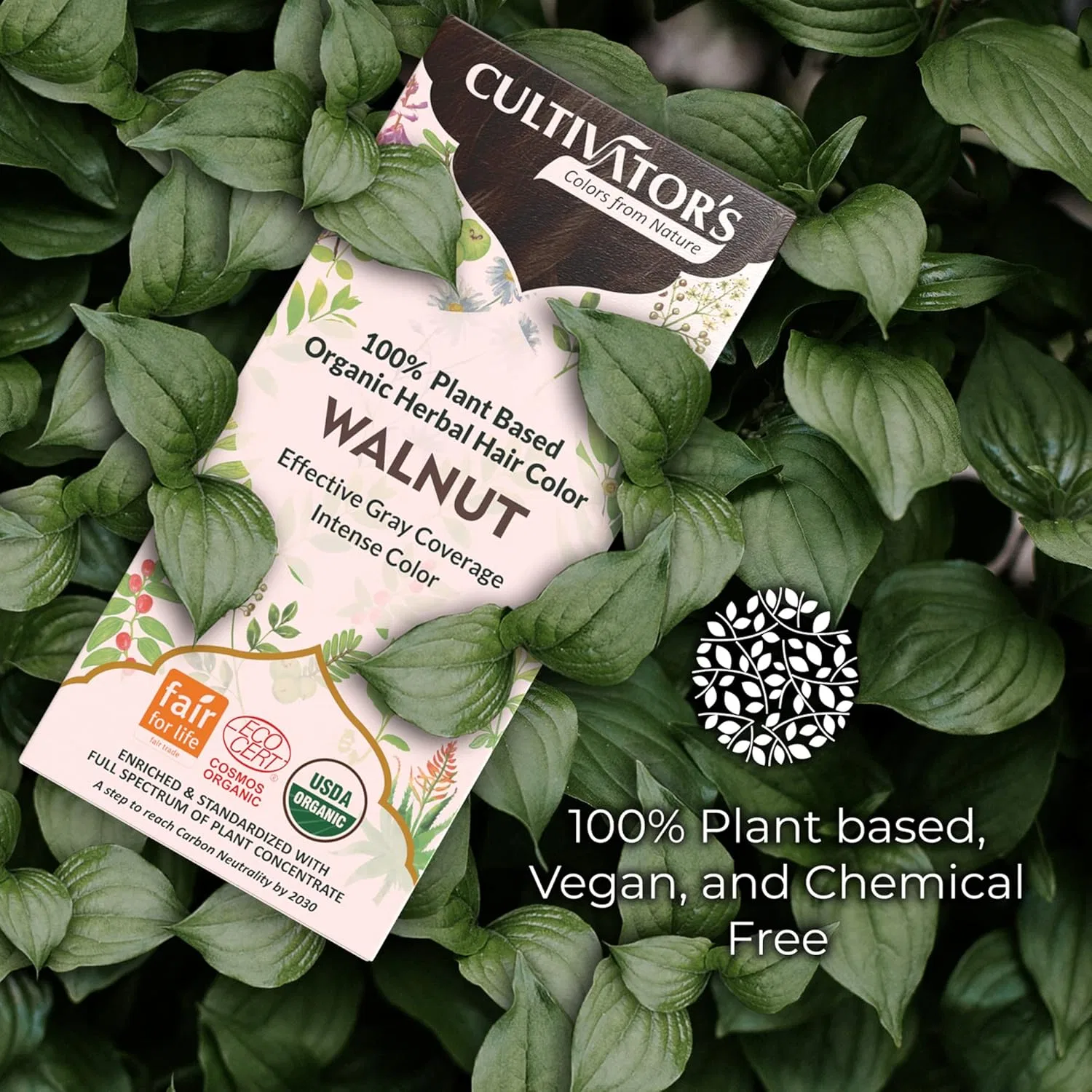 Органическая травяная краска для волос «Herbal Hair Colour» ореховая 100 г от Cultivator's Cultivator'S — фото 2