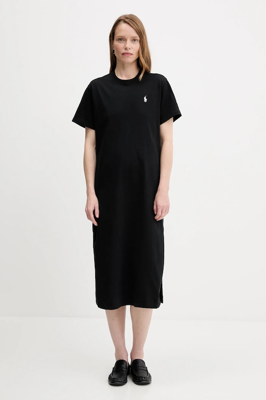 

Хлопковое платье Polo Ralph Lauren, черный