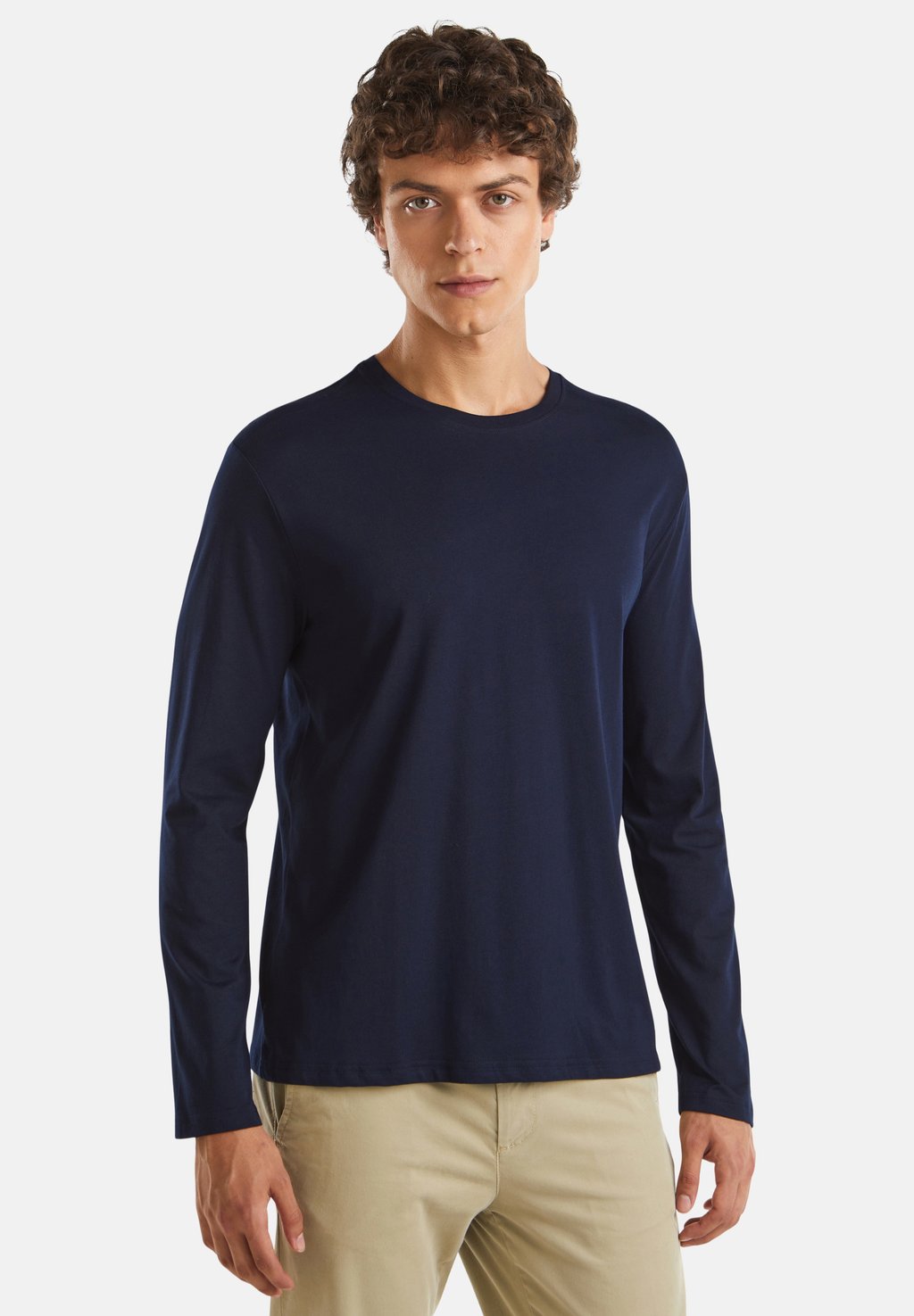 

Топ с длинными рукавами LONG SLEEVE United Colors of Benetton, темно-синий