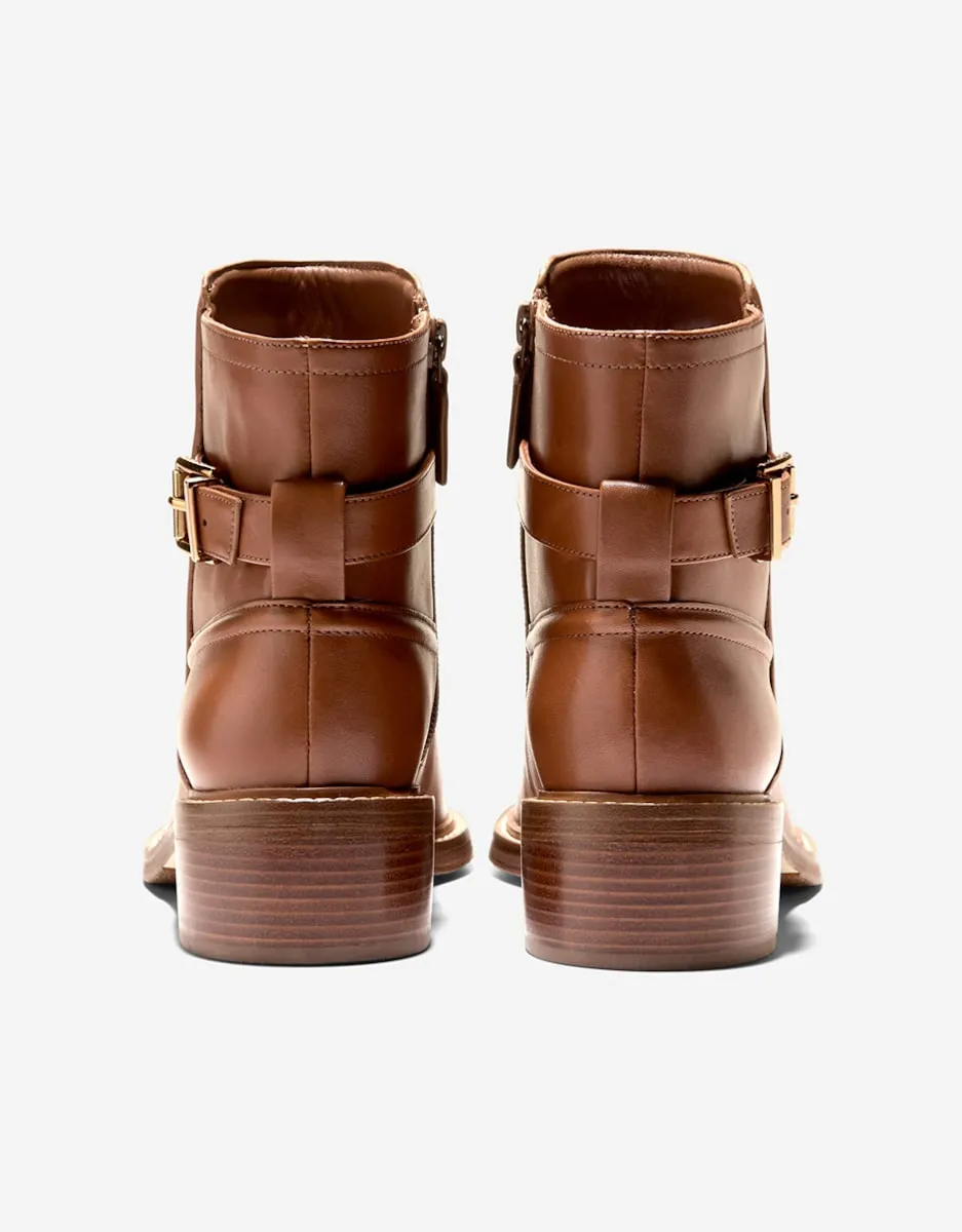 Женские кожаные ботильоны с молнией и декоративной пряжкой Cole Haan, коричневый — фото 2
