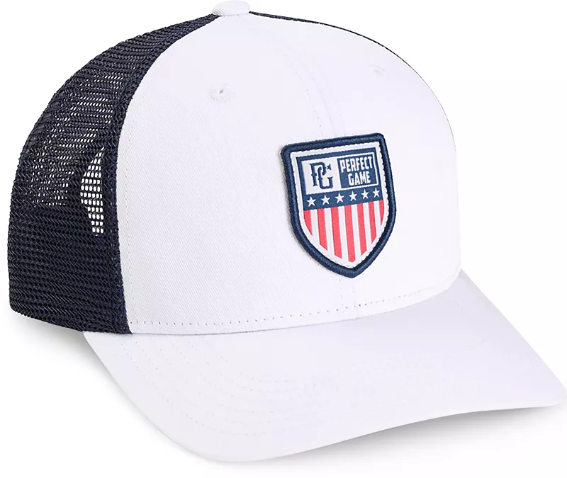 

Кепка Perfect Game USA Pro Crown Trucker, белый/темно-синий