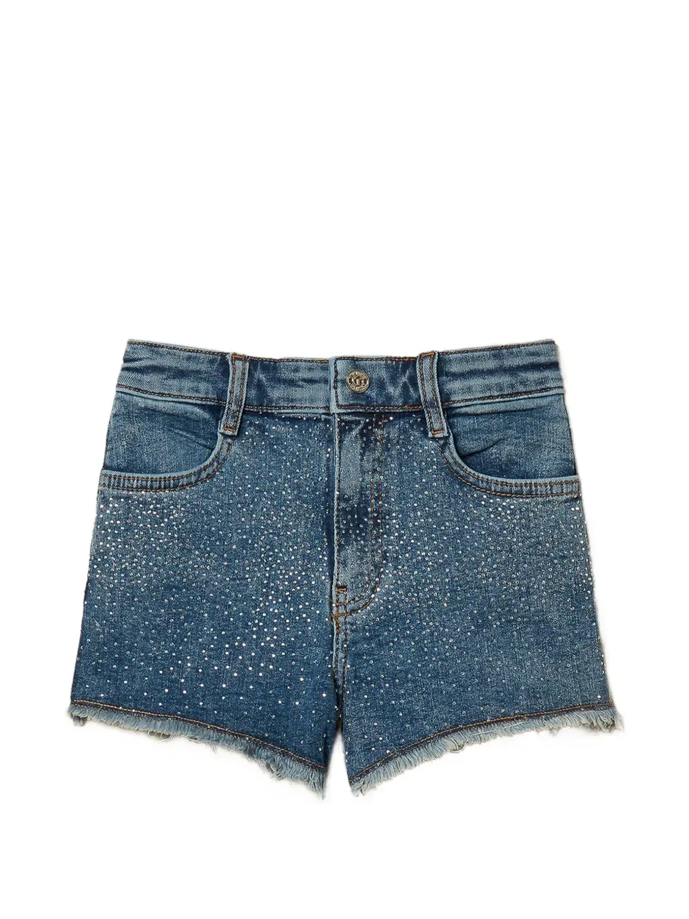 Джинсовые шорты с заклепками Twinset Kids, синий