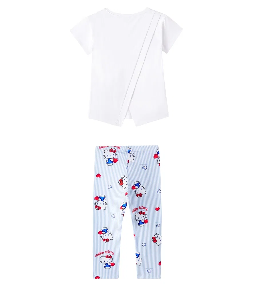 Комплект из футболки и леггинсов Hello Kitty Monnalisa, белый — фото 4