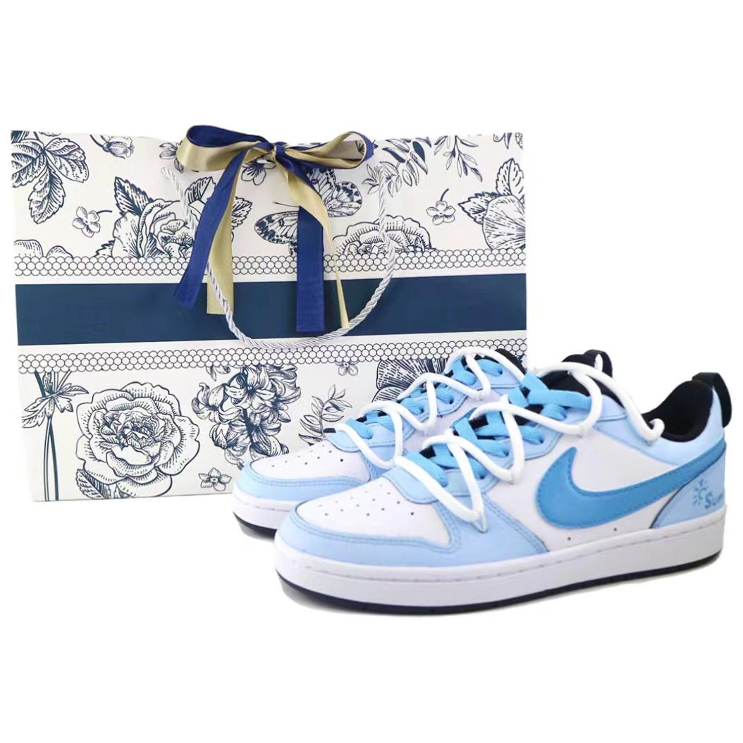 

Кроссовки Nike Court Borough Skateboard Shoes Women's Low-Top Blue, Синий, Кроссовки Nike Court Borough Skateboard Shoes Women's Low-Top Blue