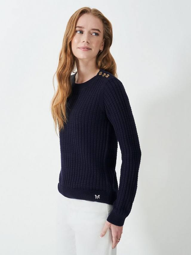 

Текстурированный джемпер от тилли Crew Clothing, темно-синий