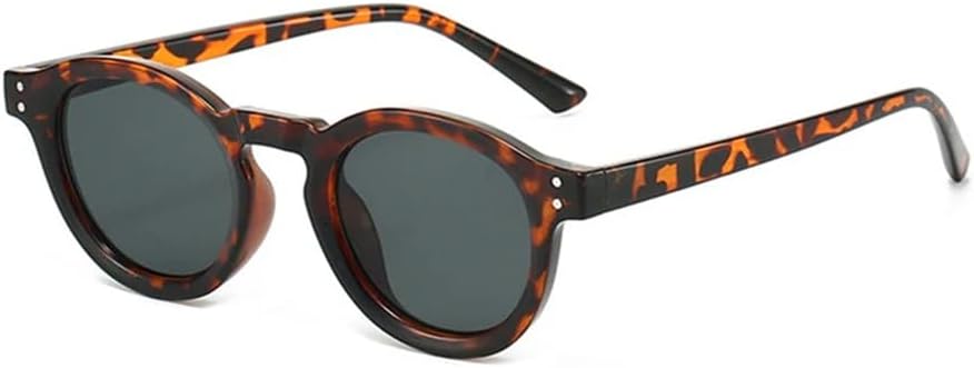 

Круглые панк-солнцезащитные очки для женщин и мужчин с заклепками, прозрачные, серые, розовые линзы, защита от УФ-излучения UV400, для занятий спортом на открытом воздухе, бега и езды на велосипеде UYPTK, Leopard Black