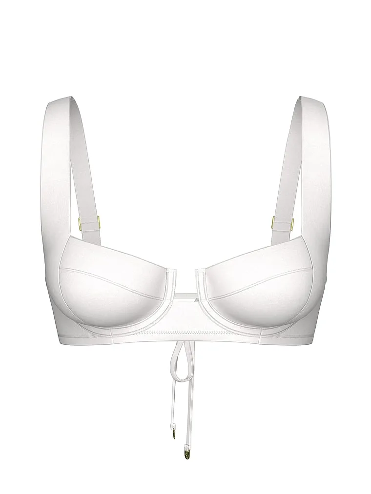 Топ от бикини Victoria'S Secret Swim, полное покрытие, белый — фото 4
