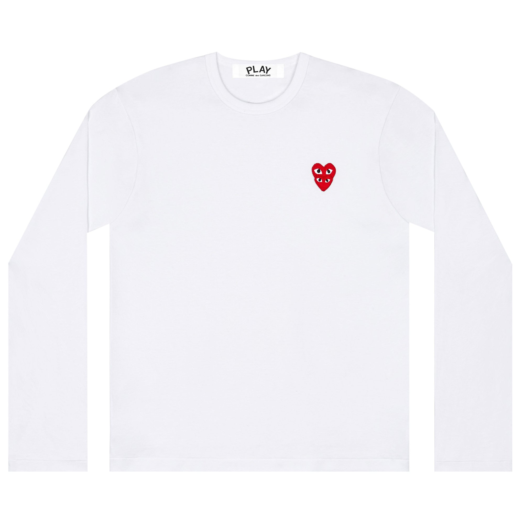 

Футболка с длинными рукавами Comme des Garçons PLAY Double Heart, цвет Белый