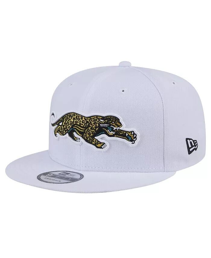

Мужская белая бейсболка Jacksonville Jaguars Throwback Crawl Standard 9FIFTY Snapback New Era