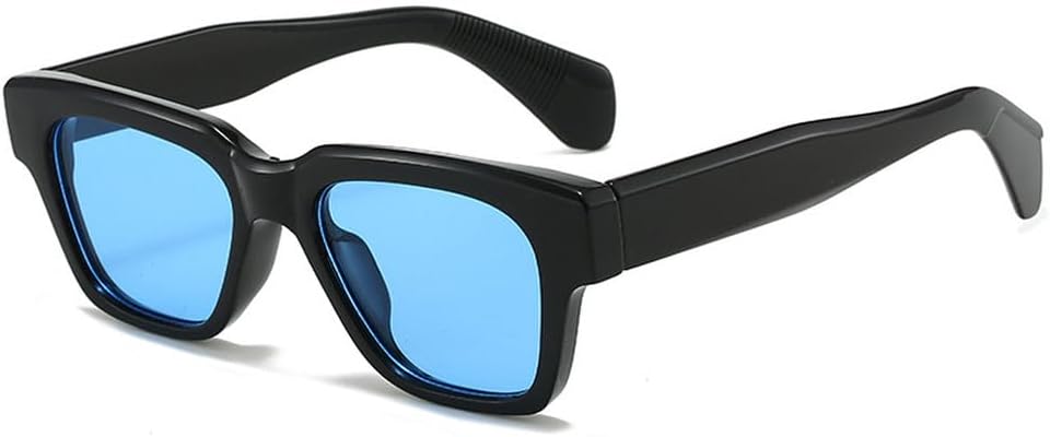 

Модные квадратные солнцезащитные очки для женщин в стиле ретро, ​​желто-синие, с защитой от УФ-излучения UV400, трендовые солнцезащитные очки для мужчин WNCKSQ, Black Blue