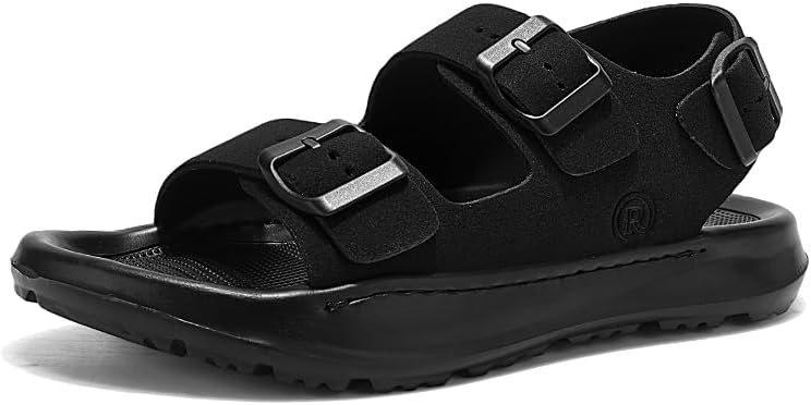 

Мужские пляжные шлепанцы с открытым носком для мужчин, походные, спортивные, повседневные прогулочные сандалии, водная обувь, летние, рыбачьи, легкие Gsohino, черный