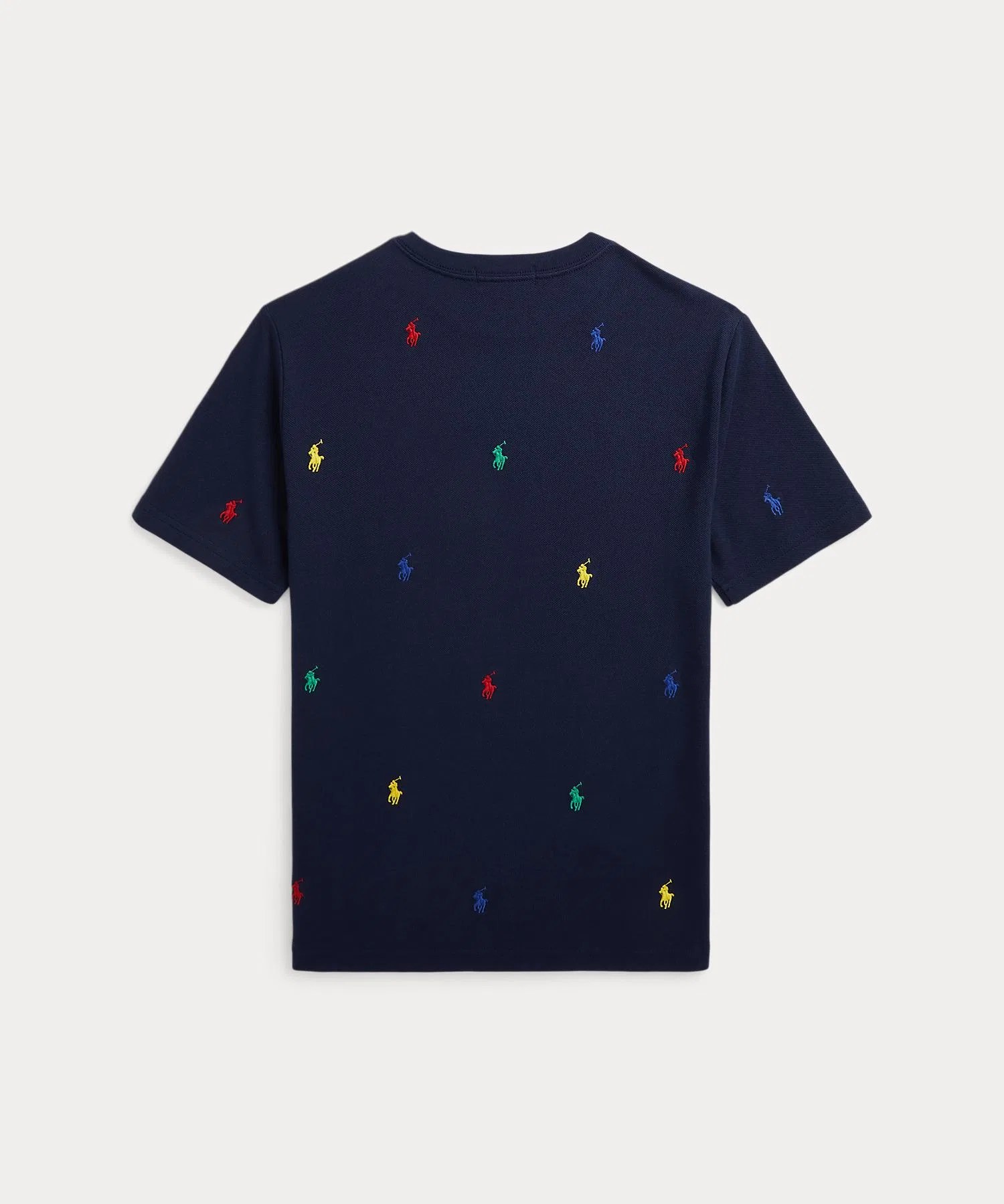 Детская хлопковая футболка-поло с вышивкой POLO RALPH LAUREN CHILDRENSWEAR тёмно-синяя — фото 2