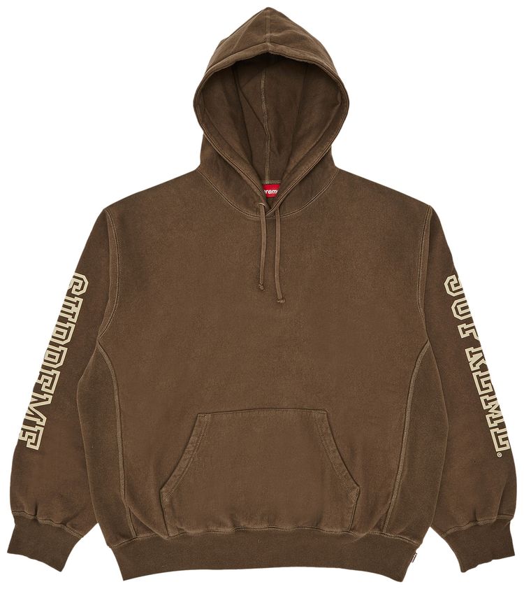 

Толстовка Supreme Collegiate Sleeve Hooded Sweatshirt 'Olive Brown', коричневый