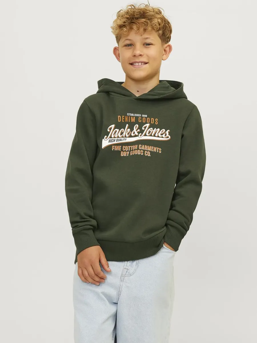 

Детская толстовка с капюшоном Jack & Jones "JJELOGO SWEAT HOOD 2 COL 24/25 NOOS JNR" Jack & Jones Junior, цвет Kombu Green