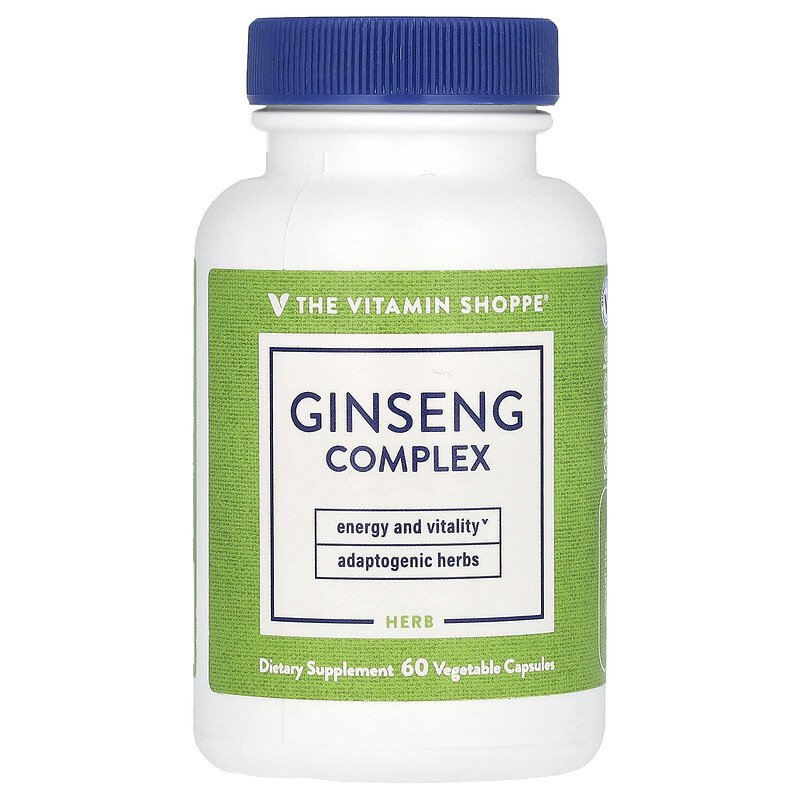 

The Vitamin Shoppe, комплекс с женьшенем, 60 вегетарианских капсул