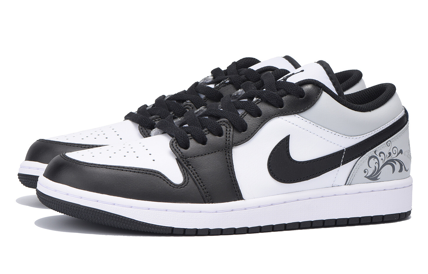 Кроссовки Air Jordan 1 Vintage Basketball Shoes Men Low-top Black/grey/white, серый — фото 3