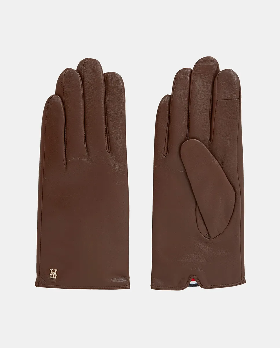 

Кожаные перчатки темно-коричневого цвета Tommy Hilfiger