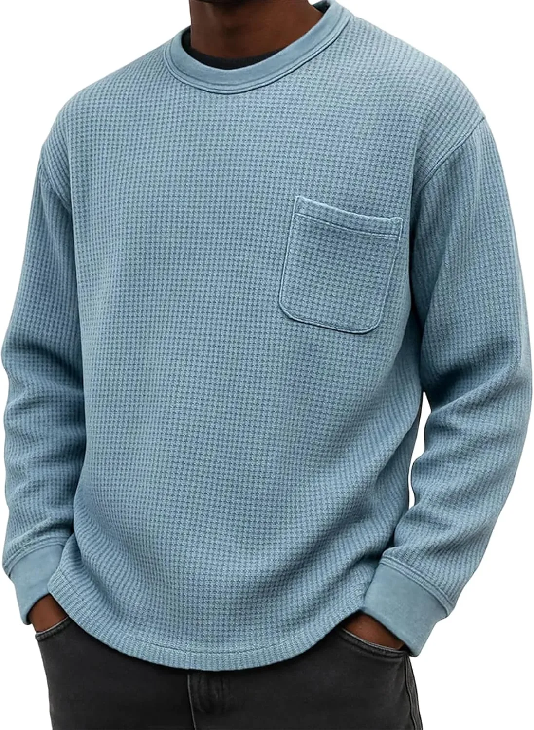 

Мужская футболка с длинным рукавом и карманом, M-3XL