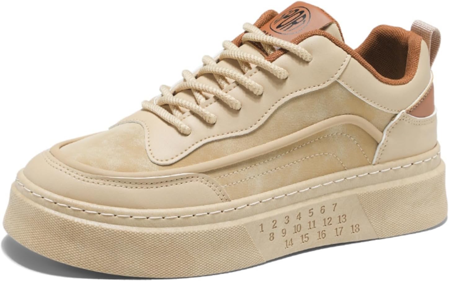 

Мужские ретро кроссовки на низкой платформе, стильные повседневные туфли на шнуровке с нескользящей толстой подошвой для ежедневной носки Aokisx, хаки