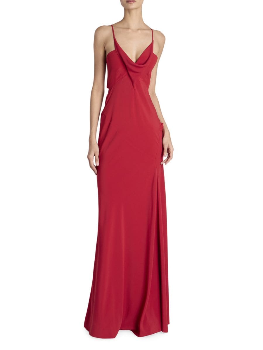 

Платье-комбинация Kapri из смесового шелка с воротником-хомутом Isabel Marant, цвет Scarlet Red