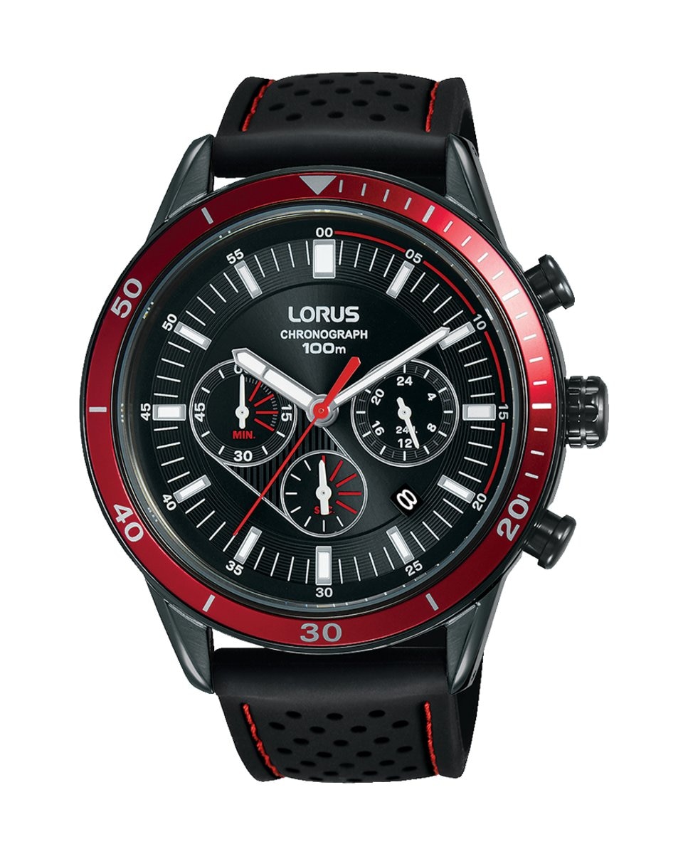 

Мужские силиконовые часы Sport man RT305HX9 с черным ремешком Lorus, черный